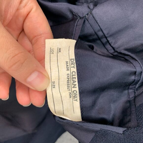 Vintage James Davis Blazer Men 42 Navy Blue Wool 2 Button Notch Lapel Sport Coat - Picture 10 of 15